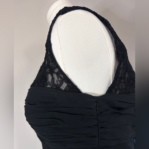 Y2K DONNA RICCO Babydoll Lace Silk Chiffon Dress Whimsigoth Fairy Grunge Size 10 - Picture 8 of 15